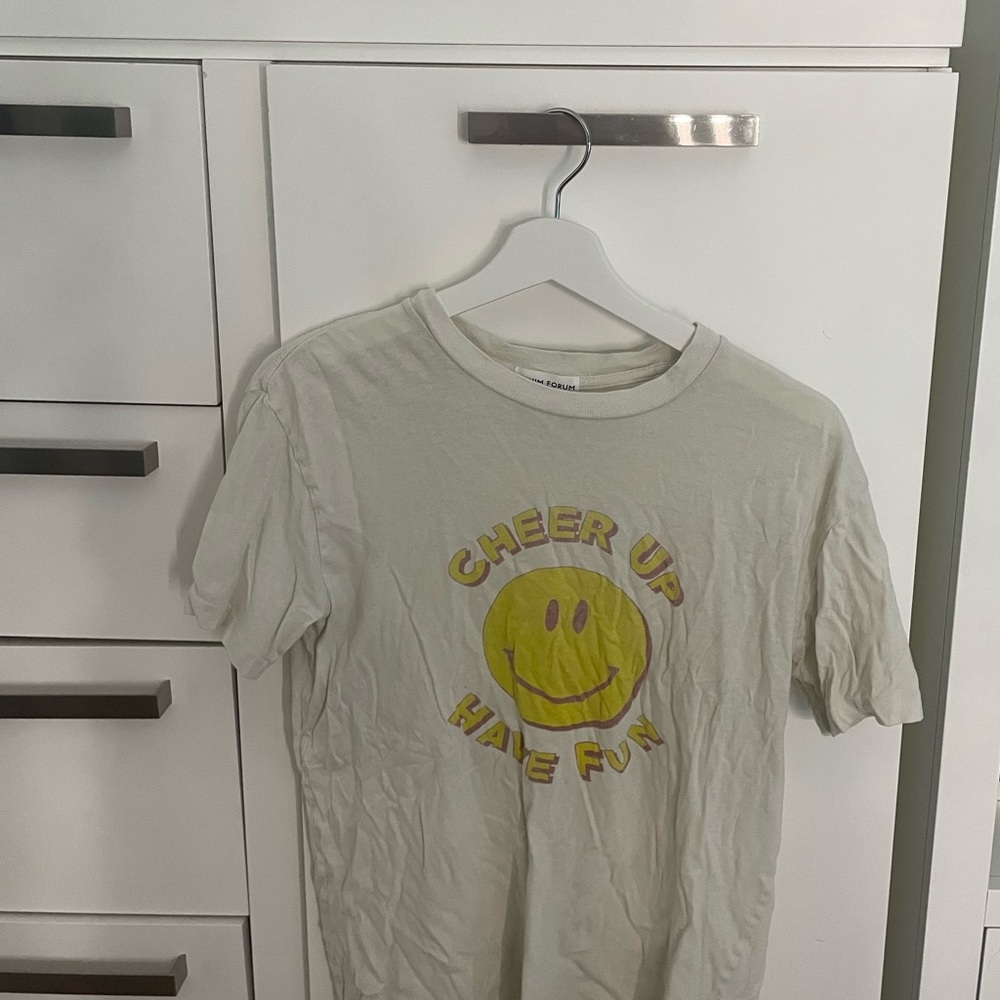 Denim forum cheer up have fun graphic tee